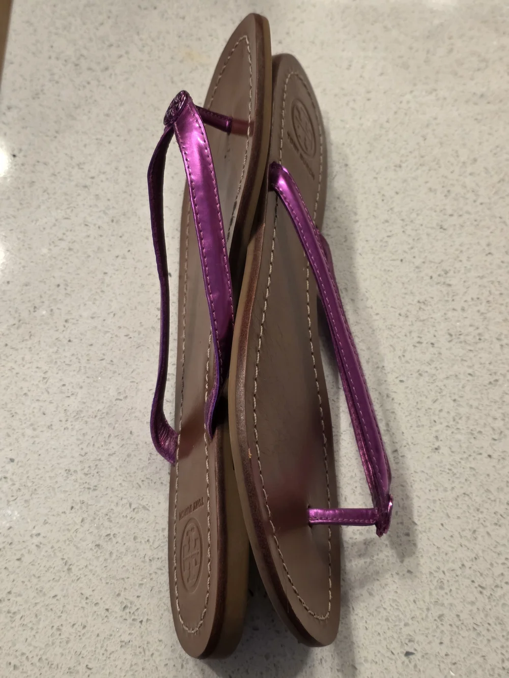 Tory Burch Metallic Flip-Flop Sandals - Women's